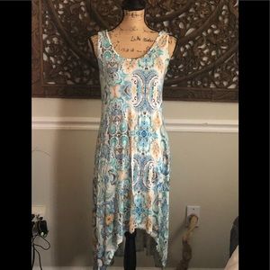 New York & Company Sleeves Hi-Lo Slip on Dress